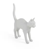 seletti lampe table déco led jobby the cat, blanche