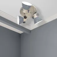 steinhauer spot plafond gearwood, à 3 lampes rond, gris