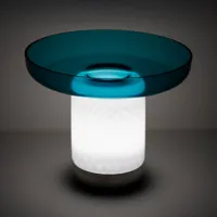 artemide bontà lampe à poser led, coupe turquoise