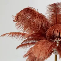 kare feather palm lampe sur pied plumes, rouille