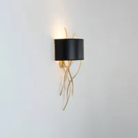 holländer applique elba corto à 1 lampe noire/dorée