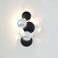 holländer applique led bolladaria à 3 lampes argentée/noire
