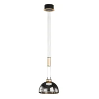 fischer & honsel suspension avignon 1 lampe verre fumé/noire/dorée