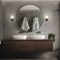 briloner applique murale kosol pour salle de bain, ip44, e27, noir