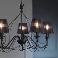 onli lustre loris en noir à 5 lampes