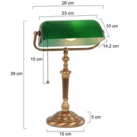 steinhauer lampe de bureau ancilla, verre, bronze/vert