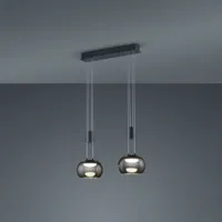 trio lighting suspension led madison, intensité variable, à 2 lampes, noir