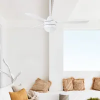 beacon lighting ventilateur de plafond megara, lampe e14, blanc