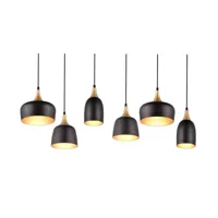 trio lighting suspension chiraz, à 6 lampes, noire/dorée