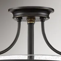 quoizel plafonnier griffin, bronze/clair, à 3 lampes
