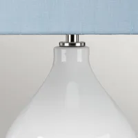 elstead lampe de table en tissu isla nickel poli/bleu