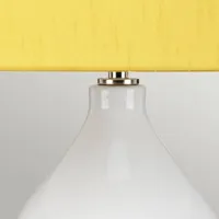 elstead lampe de table en tissu isla nickel poli/jaune