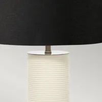elstead lampe de table en tissu ripple blanche/noire