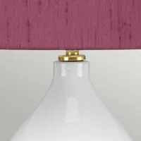 elstead lampe de table tissu isla laiton ancien/pourpre