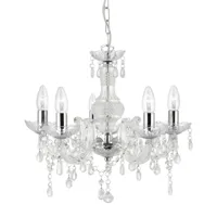 searchlight lustre marie therese, transparent, à 5 lampes