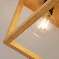 searchlight plafonnier square en bambou, à 4 lampes