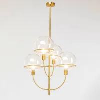 kare lantern suspension ø 68 cm à 4 lampes dorée