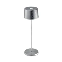 zafferano olivia 3k lampe de table à accu argentée