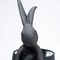 kare animal rabbit lampe de table noire/argentée