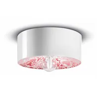 ferroluce plafonnier pi, motif floral ø 25 cm rouge/blanc