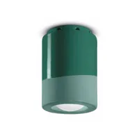 ferroluce plafonnier pi, cylindrique, 8,5 cm, vert