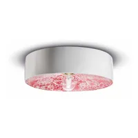 ferroluce plafonnier pi, motif floral ø 40 cm rouge/blanc