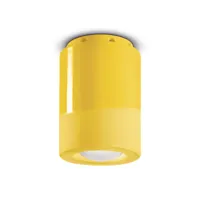 ferroluce plafonnier pi, cylindrique, ø 8,5 cm, jaune