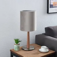 lucande heily lampe à poser cylindre 30 cm grise
