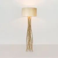 holländer lampe sur pied capri, or/écru, hauteur 155 cm, fer martelé