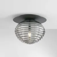 eco-light plafonnier ripple, noir/gris fumé, ø 35 cm