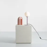 aldex lampe à poser joel, métal et verre, lilas/blanche