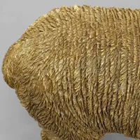 kare lampe à poser alpaca, or, abat-jour textile brun