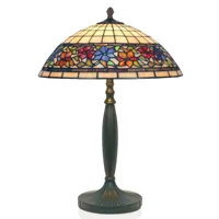 artistar lampe de table flora style tiffany, ouverte en bas, 62cm