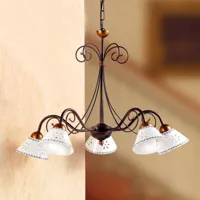 ceramiche suspension romantique liberty 5 lampes