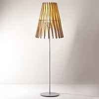 fabbian stick lampadaire en bois, conique