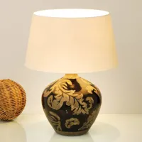 holländer lampe à poser toulouse ronde, hauteur 42 cm, noire