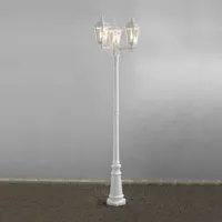 konstsmide lampe pour mât firenze à 3 lampe, blanche