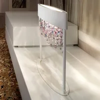 masiero lampe table ola tl2 cristaux blanc/couleur froide
