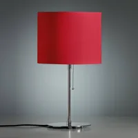 tecnolumen lampe à poser avec abat-jour lin couleur rouge