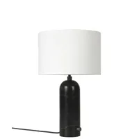 gubi - lampe de table gravity en pierre, tissu couleur noir 59.44 x 49 cm designer space copenhagen made in design