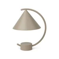 ferm living - lampe sans fil rechargeable meridian en métal couleur beige 20.9 x 30 26 cm designer regular company made in design