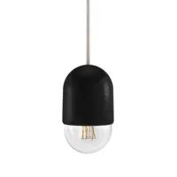 hartô - suspension luce en bois, chêne massif teinté couleur noir 19.83 x 18 cm designer mickael  koska made in design