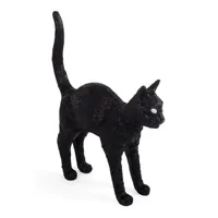 seletti - lampe sans fil rechargeable jobby the cat en plastique, résine couleur noir 12.5 x 39.15 52 cm designer studio job made in design