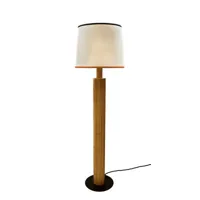 maison sarah lavoine - lampadaire riviera en bois, rotin couleur bois naturel 30 x 87.07 155 cm designer made in design
