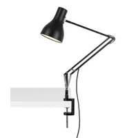 anglepoise - lampe d'architecte type 75 en métal, acier chromé couleur noir 270 x 31.07 50 cm designer kenneth grange made in design