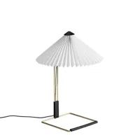 hay - lampe de table matin en tissu, coton plissé couleur blanc 200 x 31.07 38 cm designer inga sempé made in design