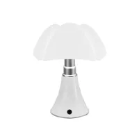 martinelli luce - lampe sans fil rechargeable pipistrello - blanc - 190 x 37.8 x 35 cm - designer gae aulenti - plastique, méthacrylate opalin