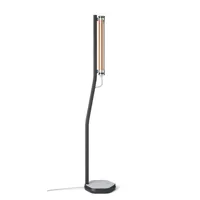 sammode studio - lampadaire d'extérieur elgar en métal, aluminium anodisé teinté couleur noir 600 x 74.89 205 cm designer sammode studio made in design