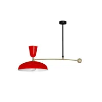 sammode studio - suspension g1 en métal, laiton couleur rouge 115 x 68.68 35 cm designer pierre guariche made in design