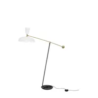 sammode studio - lampadaire g1 en métal, laiton couleur blanc 115 x 68.68 120 cm designer pierre guariche made in design